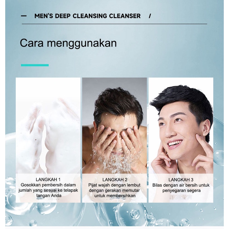 Face Wash For Men Acnes Cuci Muka Pria komedo Pembersih muka acnes 150g Anti-Acne  Membersihkan pori Kontrol minyak