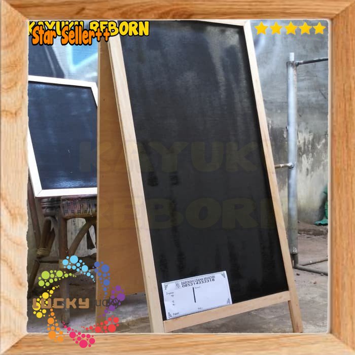 

chalkboard Blackboard papan tulis double stand size 80X50cm New pro