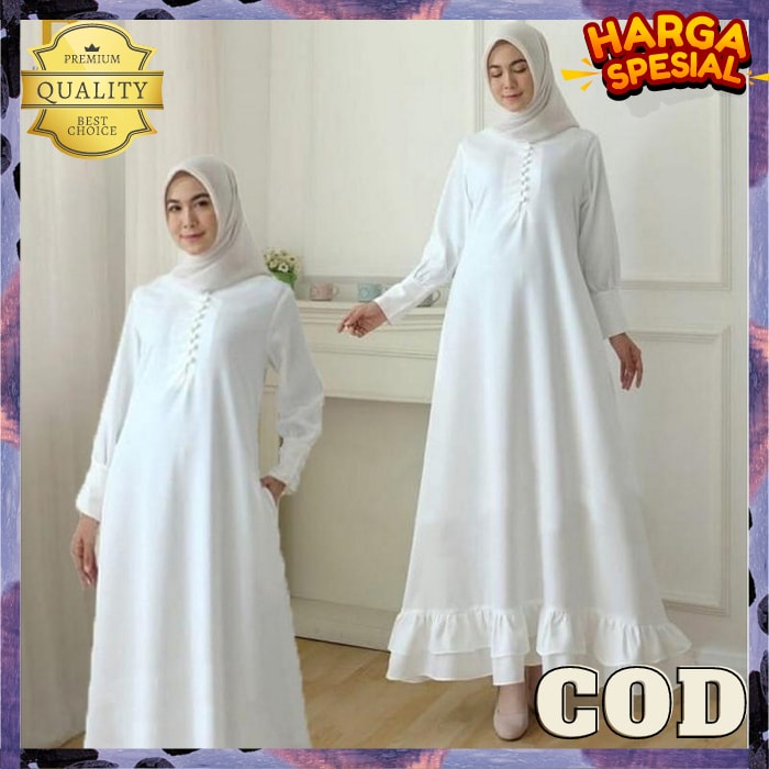 Gsmmis Idul Fitri Dres Polos Dress Elegan Premium Drees Mewah Murah Pakaian Muslim Wanita Lebaran Te
