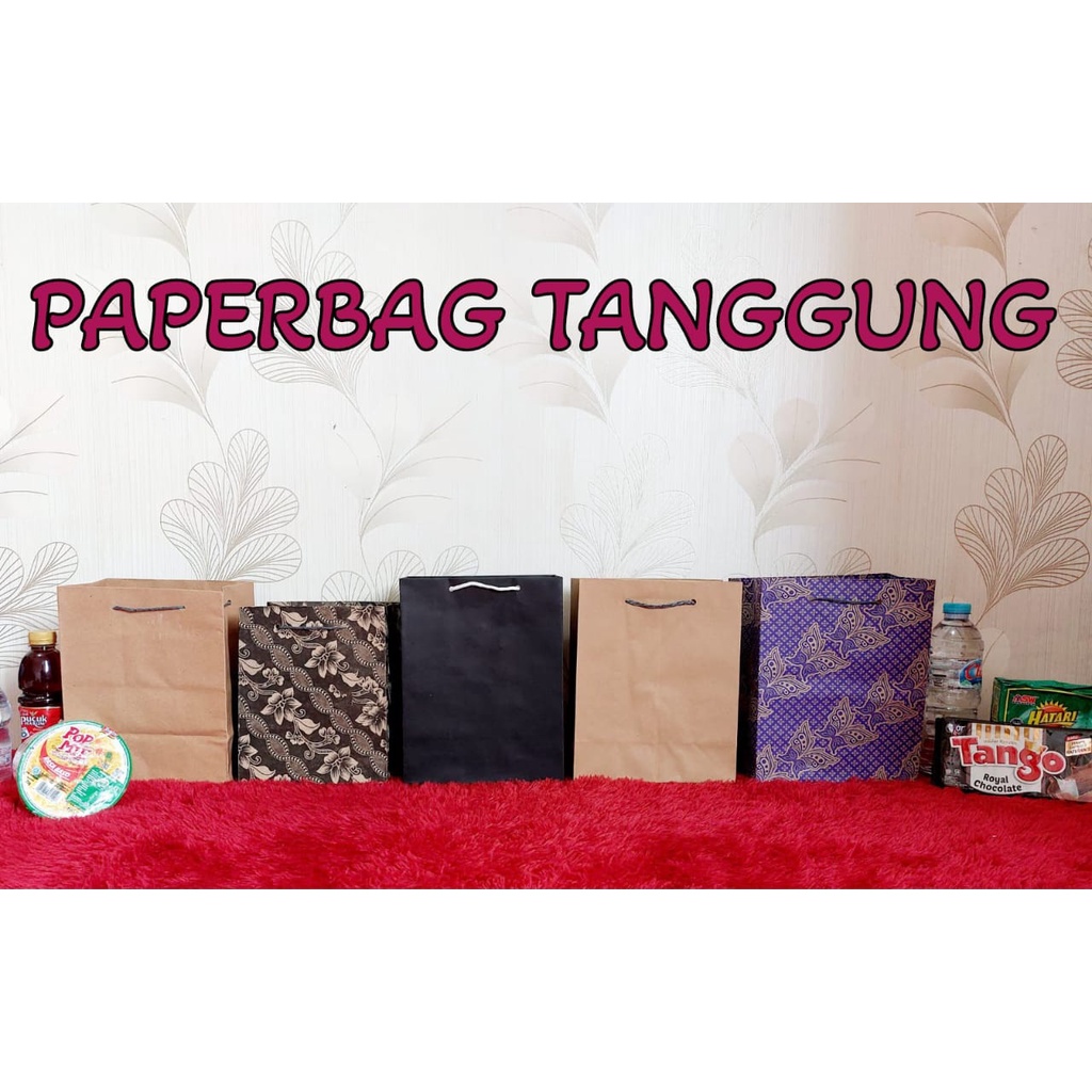 

Paper bag polos coklat TANGGUNG / paperbag hitam / tas kertas motif batik murah TANGGUNG KOTAK