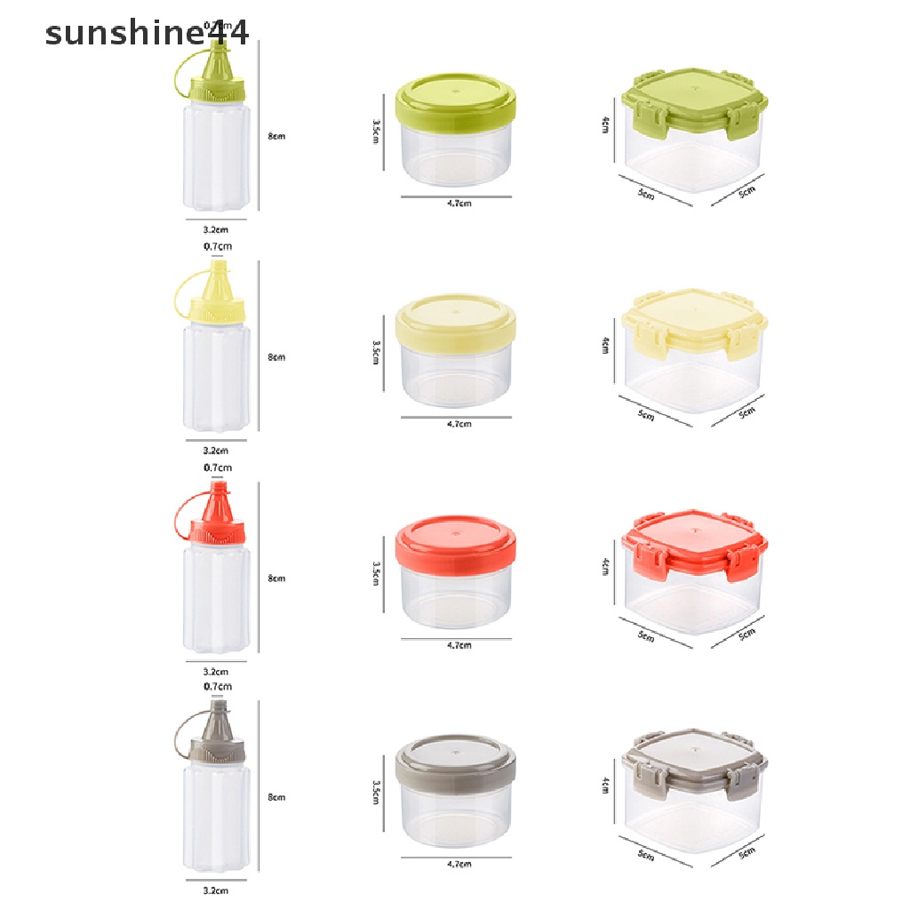 Sunshine 3pcs Botol Remas Mini Salad Dressing Wadah Alat Dapur Barbekyu Outdoor.