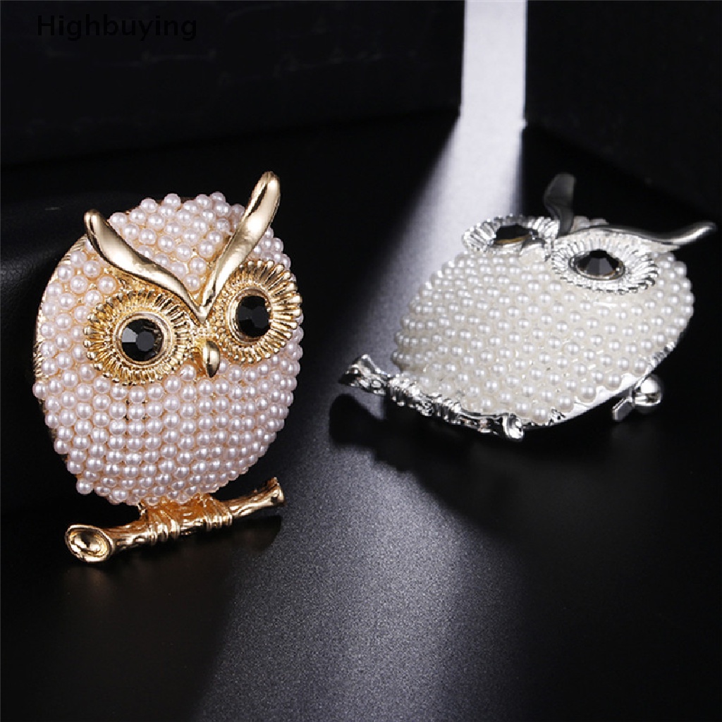 Hbid Owl Bros Pin Mutiara Lapis Emas Bros Lencana Baju Jas Perhiasan Aksesoris Glory