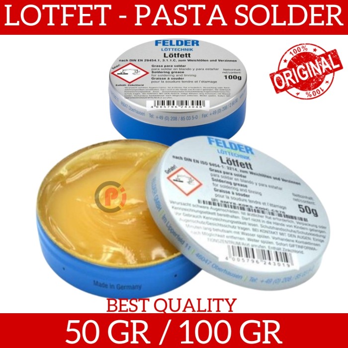 ORIGINAL FELDER Solder Pasta Grase Flux 50gr / 100gr LOTFETT LOTFET