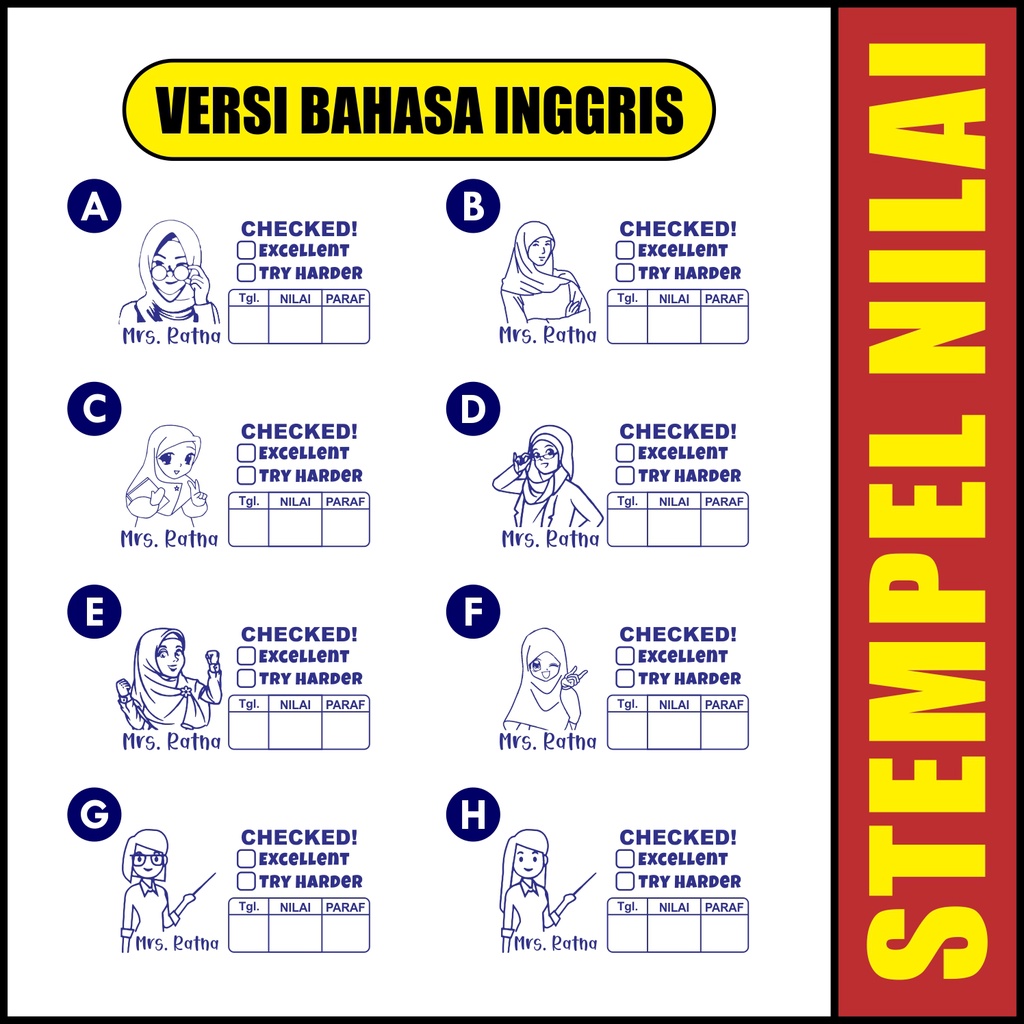 

Stempel Nilai Paraf Tanggal Guru Inggris Version 22 x 43mm