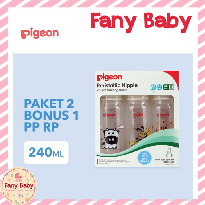 PIGEON PERISTALTIC NIPPLE BOTTLE 120ML &amp; 240ML BUY 2 GET 1 FREE