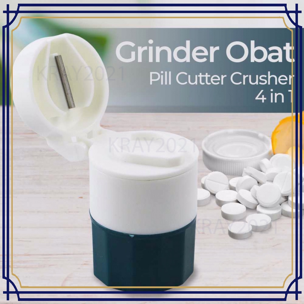 Grinder Obat Tablet Pill Cutter Crusher 4 in 1 -HL033