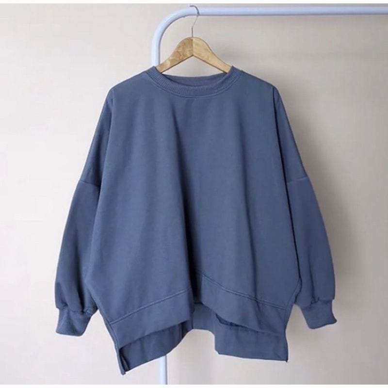 Sweater Batwing XXXL Oversize Basic Oblong | Sweater Wanita Bigsize | Sweater Polos-denim