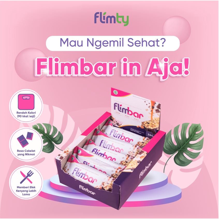 

FLIMBAR Snack Sehat by Flimty - 1 Box (isi 12 Bar) - rasa Coklat
