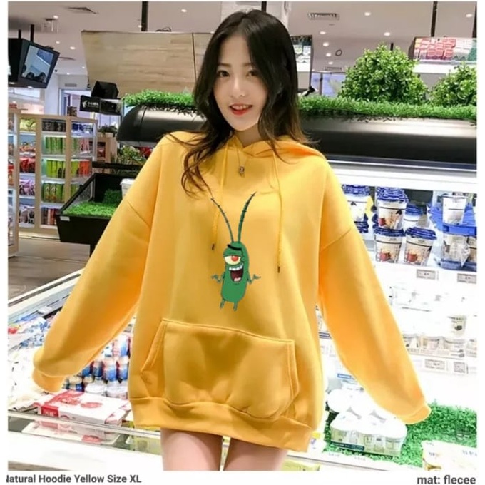 SWEATER WANITA SPONGBOB SERIES PLANKTON/JAKET HOODIE WANITA PLANKTON BISA REQUES WARNA