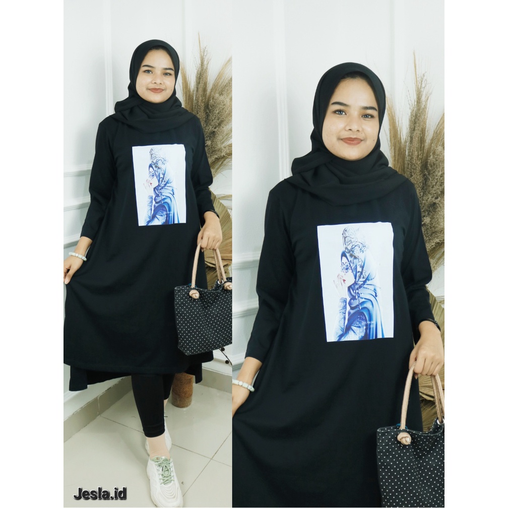 RATU HIJAB MIDI DRES REALPICT UKURAN S M L XL XXL BAHAN KAOS KATUN COMBED 24S APLIKASI SABLON MOTIF POLOS MIDI DRESS MUSLIM KOREAN STYLE LONG TUNIK WANITA TERBARU 2023 KEKINIAN PAKAIAN MUSLIM WANITA BAJU KAOS WANITA LENGAN PANJANG