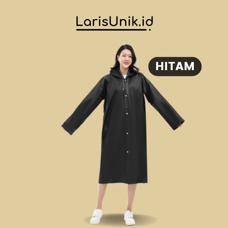 Jas Hujan Raincoat Poncho Korea Korean Style Terusan Polos Transparan Bening Waterproof Eva Ponco Lightweight Portable Mantel Mantol Jass Jaa Huja Hujn Jashujan Ujan Pria Wanita Dewasa Unisex With Hood Transparant Korea Gamis Kancing Murah