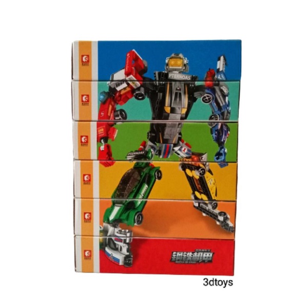 Sembo block mecha of steel mobil balap 6in1