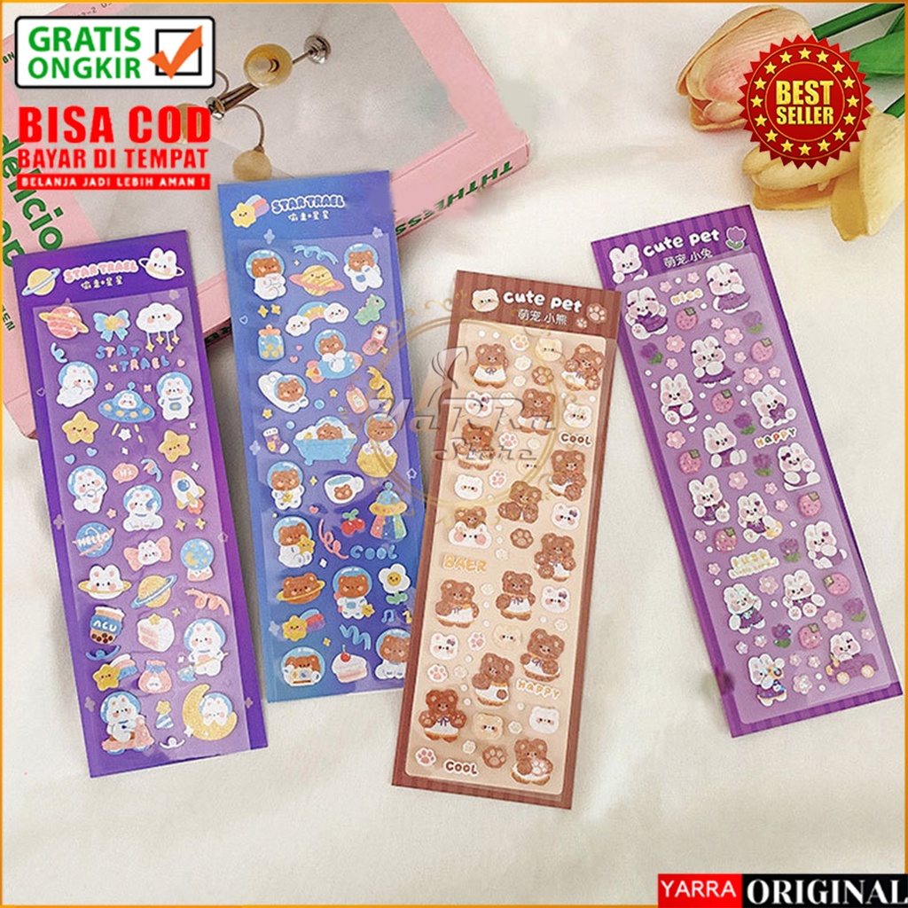 

Sticker Aesthetic Lucu Motif Kartun Waterproof Dekorasi Hiasan DIY Scrapbook Handbook MX-5010