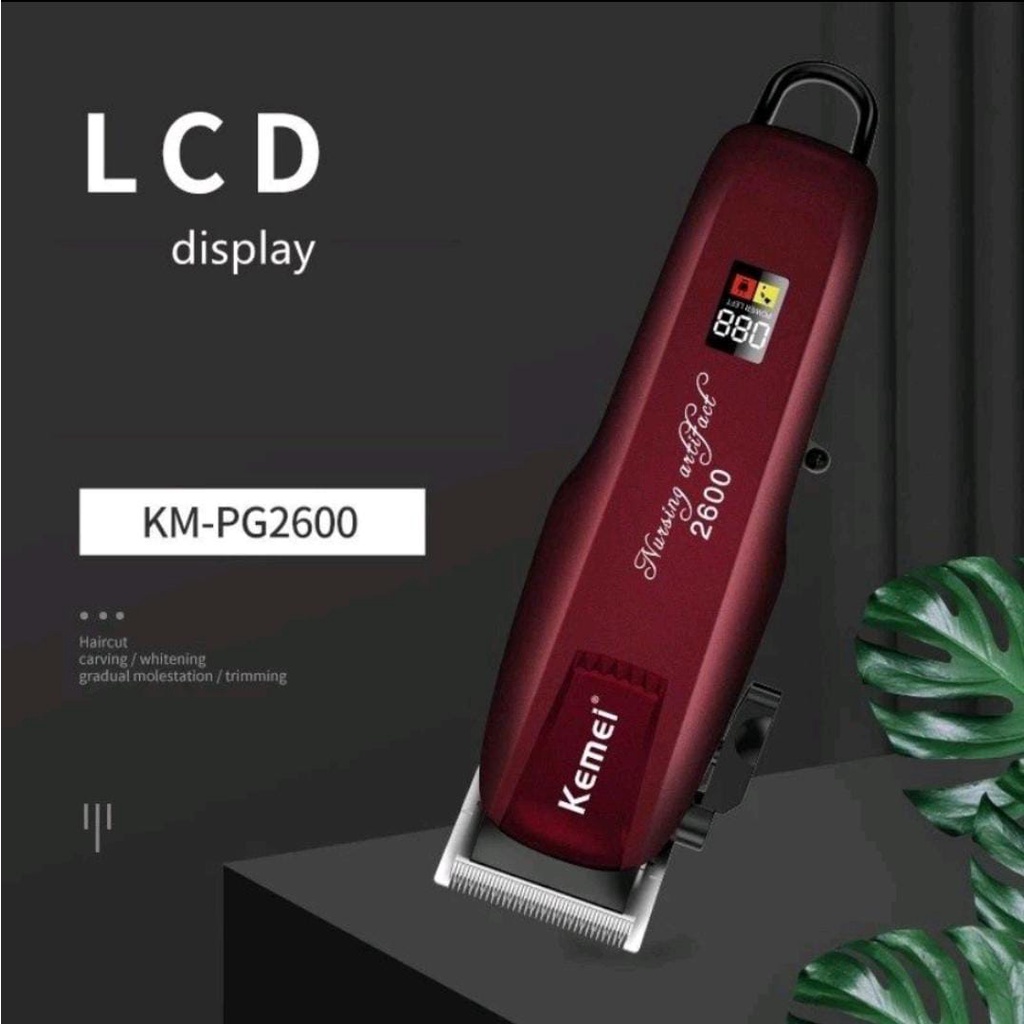 Alat Cukur Rambut Kemei KM 2600 PG Hair Clipper LCD Cukuran KM PG2600