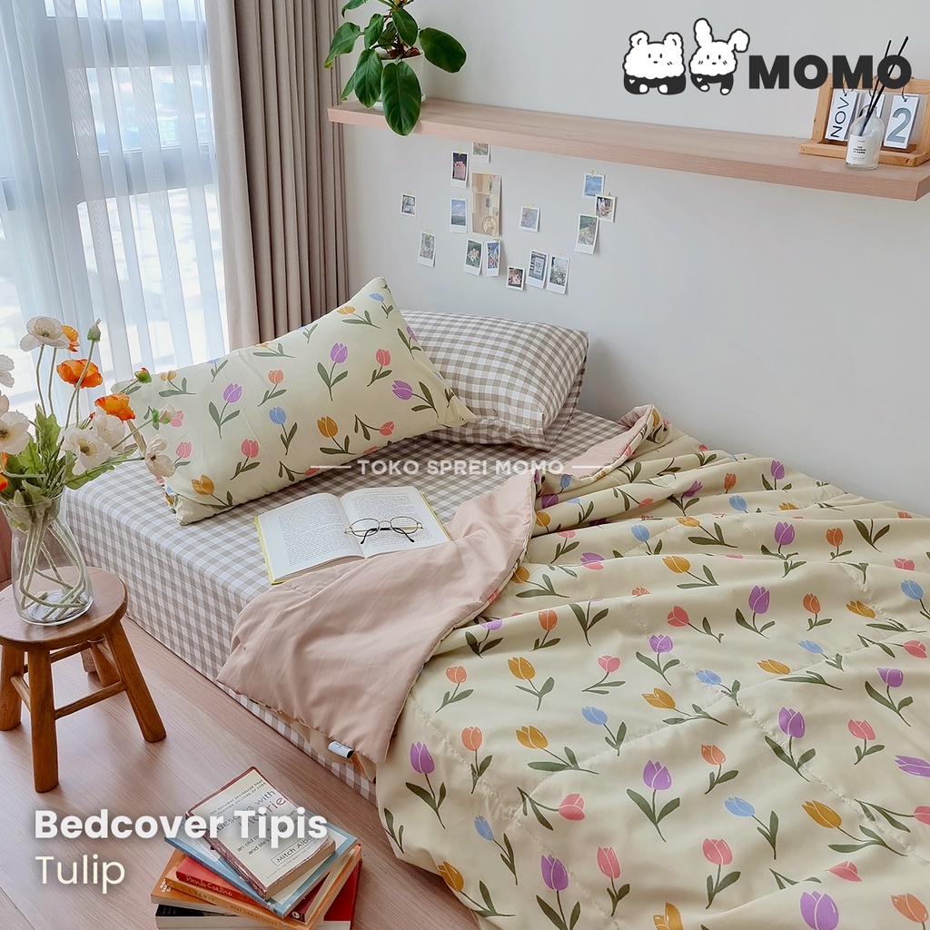 Bedcover Single Lite Edition Motif Bunga MOMO - Selimut Saja