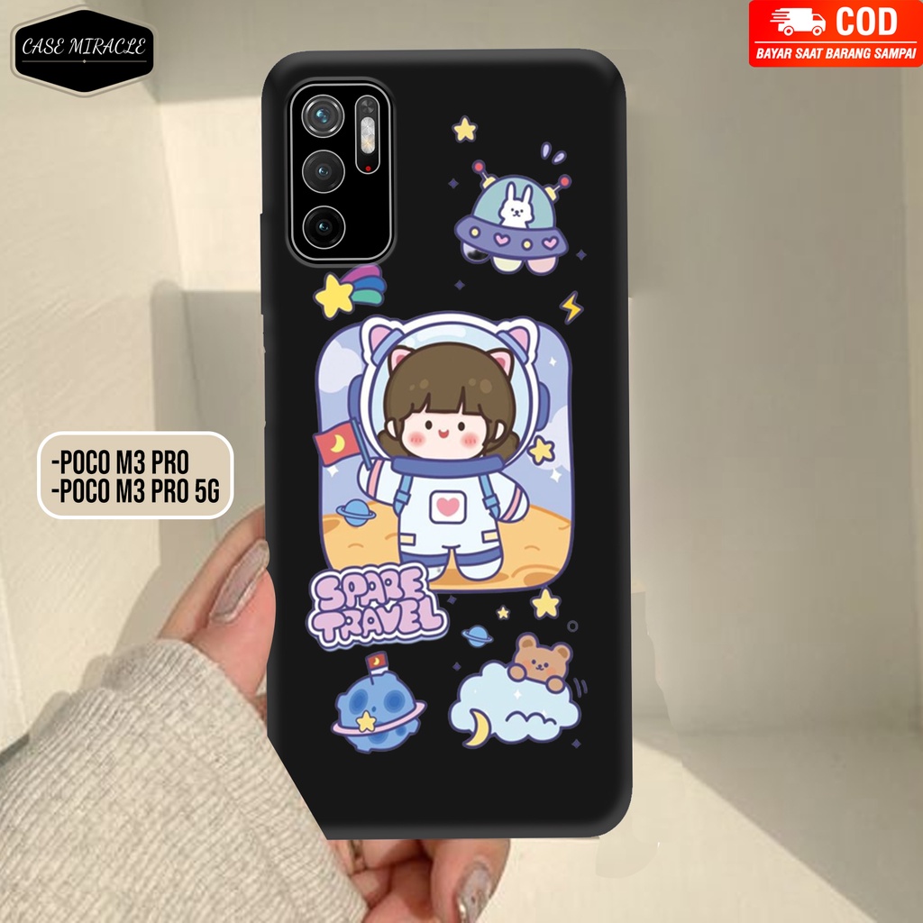 CM Case XIAOMI POCO M3 PRO Softcase Lentur Warna Hitam Macaron Protector Lensa Kamera Kaca  [ SPACE 