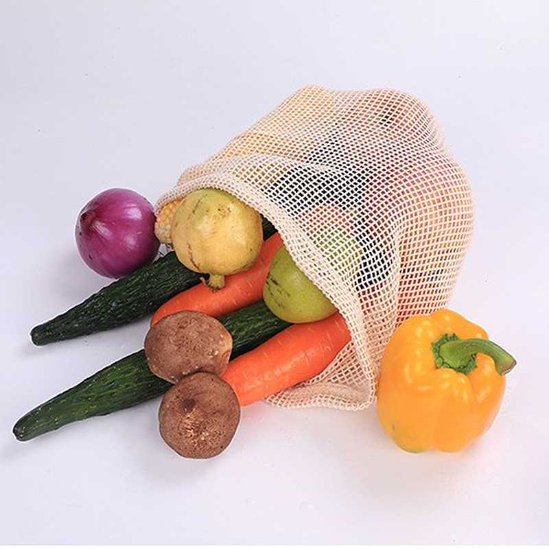 COD Tas Belanja Lipat Vegetable and Fruit Cotton Mesh Bag