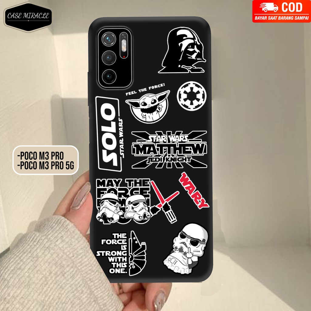 CM Case XIAOMI POCO M3 PRO Softcase Lentur Warna Hitam Macaron Protector Lensa Kamera Kaca  [ STARWA