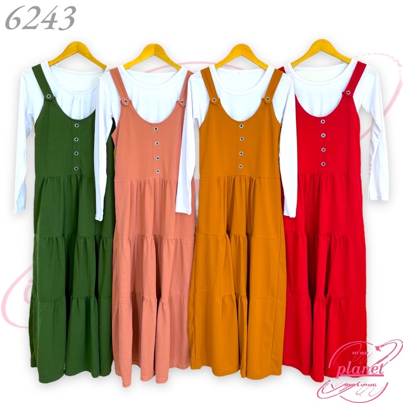 OVERALL WANITA DRESS ROK PANJANG SUSUN MUSLIM WANITA OVERALL MURAH VOXY KEKINIAN BISA COD