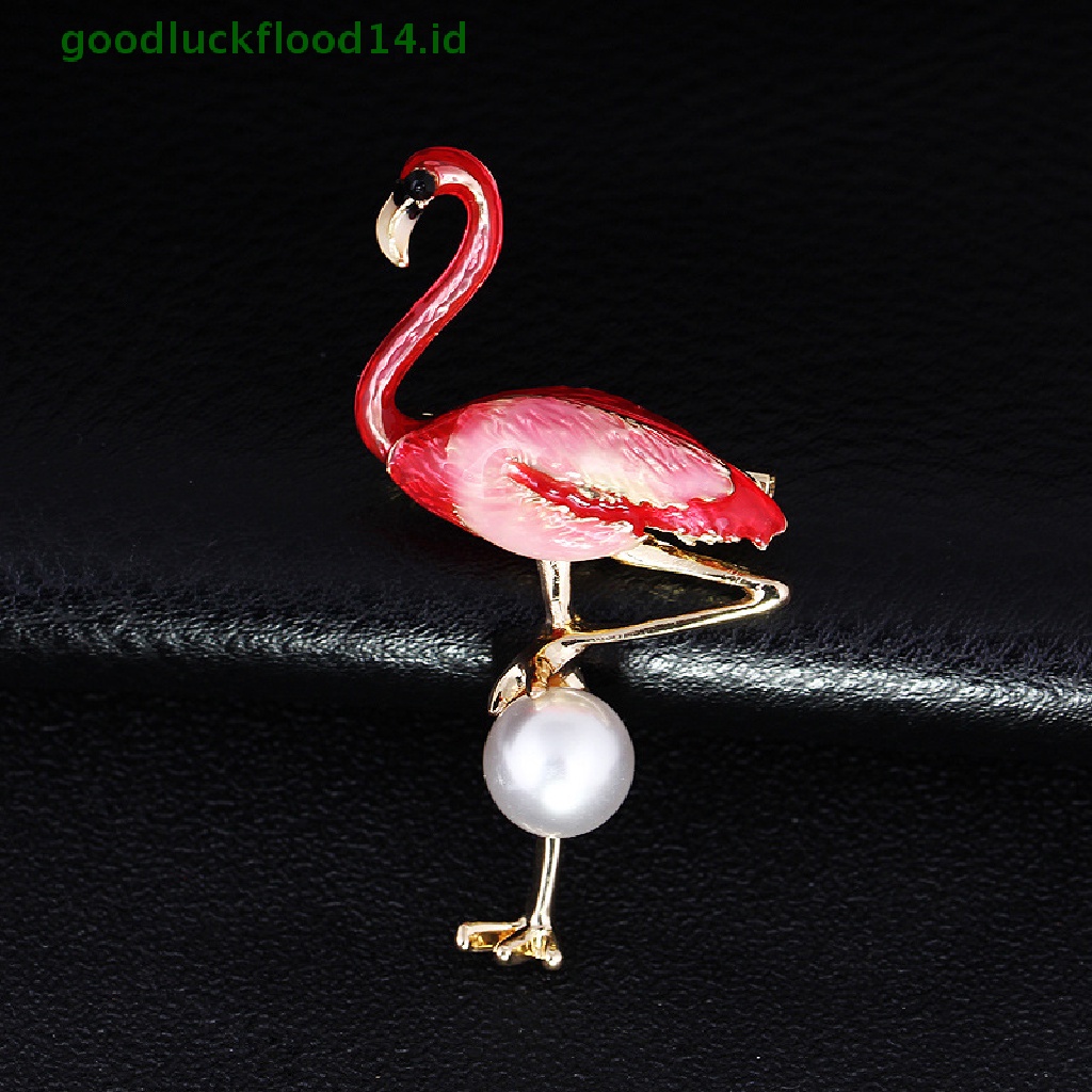 [GOOGFOUR] Bros Flamingo Enamel Lucu Unisex Wanita Dan Pria Brooch Pin Burung Bros Hewan [TOP]