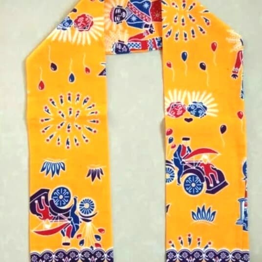 Cukin Betawi/Syal Pria/Cukin Ondel Ondel - Kuning