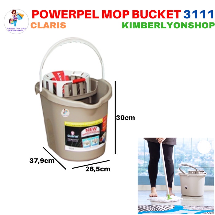Pel Kimberlyonshop Ember Pel Powerpel Mop Bucket 13 Ltr 3111 Claris