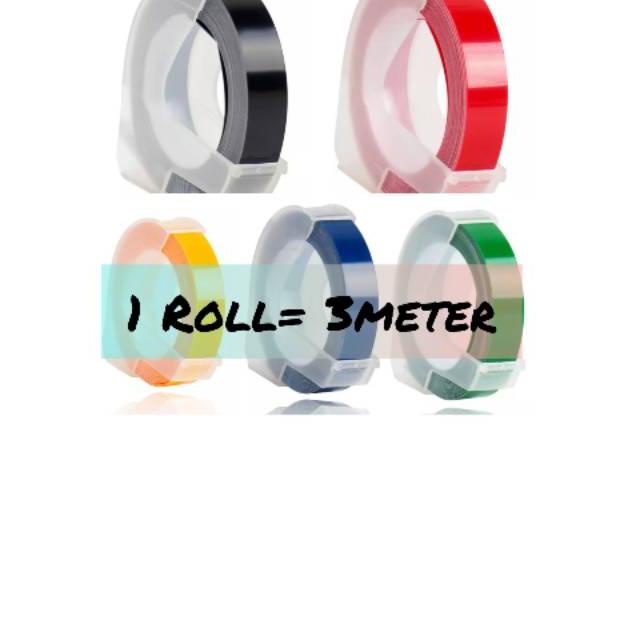 

[Produk 7575] Refill Tape label maker 3D embossing 9mm (untuk Dymo,Motex,Cidy) merk CIDY Readystock ⌒)人