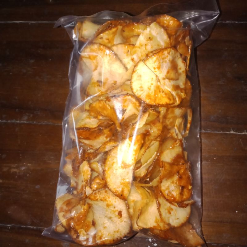 

Makanan Ringan Keripik Singkong Varian Rasa Pedas Manis Gurih Cocok Buat Cemilan