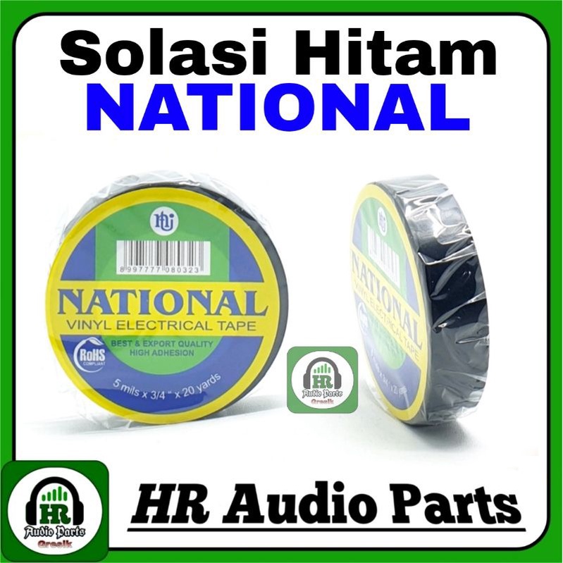 Solasi Hitam Isolasi National Vinyl Electrical Tape Original Nachi 20Y