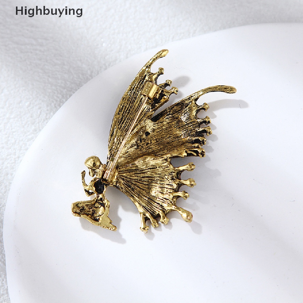 Hbid Vintage Sayap Kupu-Kupu Malaikat Bros Enamel Wanita Brooch Pin Perhiasan Hadiah Glory