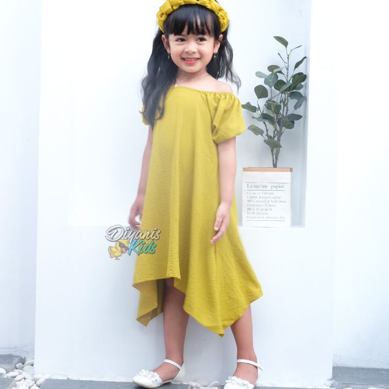 SIMPLE DRESS-Dress anak dan ibu bahan crincle airflow