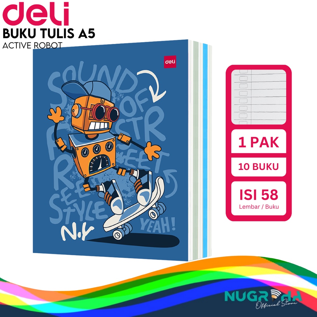 

Buku Tulis Sekolah DELI 58 Lembar Active Robot