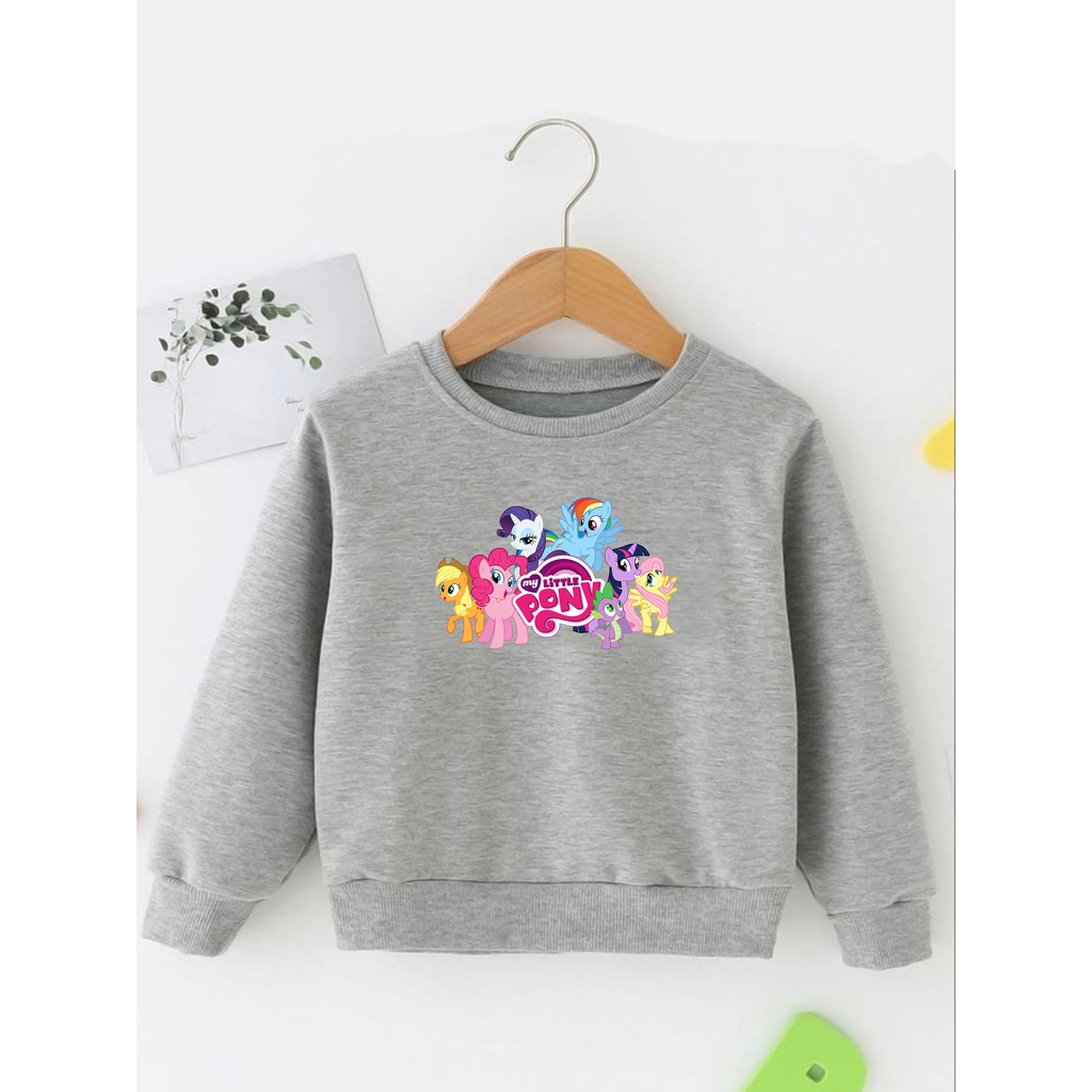 Sweater Perempuan Usia 2 - 12 Tahun CrewneckMY LITTLE PONY Switer Cewek Cowok