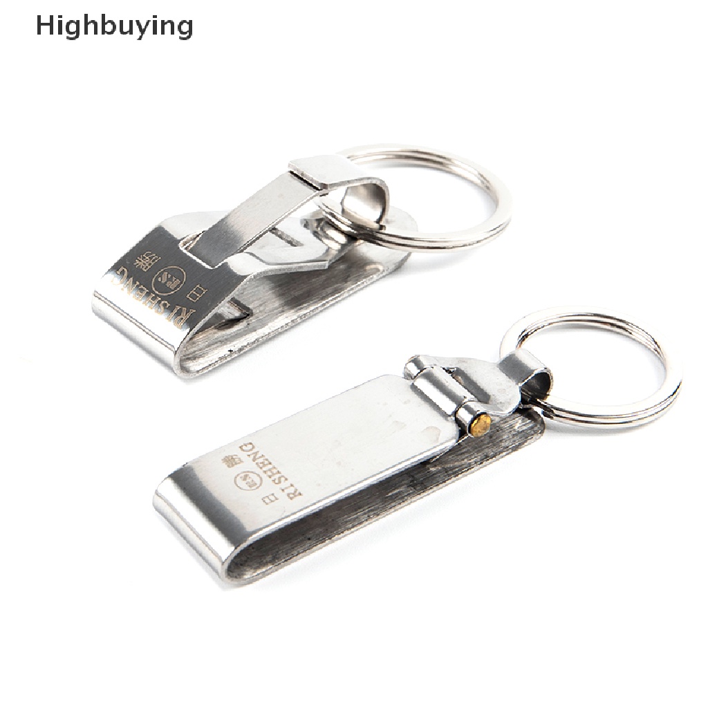 Hbid Gantungan Kunci Stainless Steel Safety Heavy Belt Key Clip Detachable Belt Keychain Glory