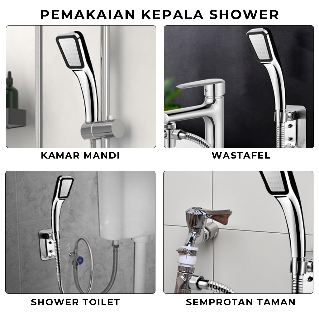 Kepala Shower Kamar Mandi 300 Lubang Pancuran Air Tekanan Tinggi Head Sower Keramas Cuci Rambut Di Salon Kencang Hemat Air | GROSIRXPRESS