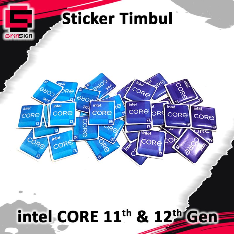 Sticker Timbul Emblem intel Core i3 i5 i7 i9 Gen 11 Gen 12