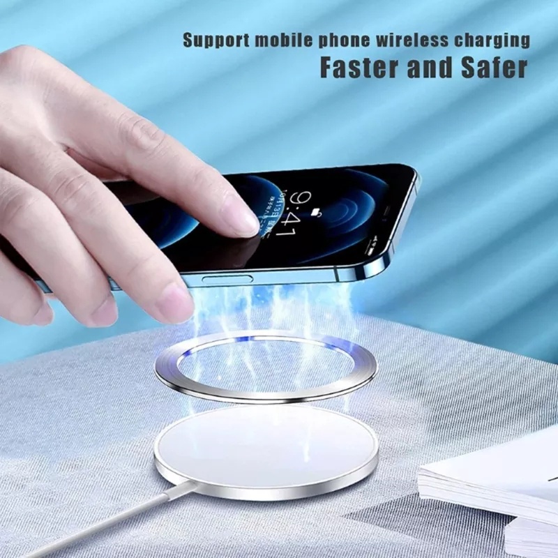 Universal Cincin Logam Bulat Stainless Steel Metal Patch Wireless Charger Aksesoris Dudukan Mobil Kompatibel Untuk Kebanyakan Charger Ponsel Pintar