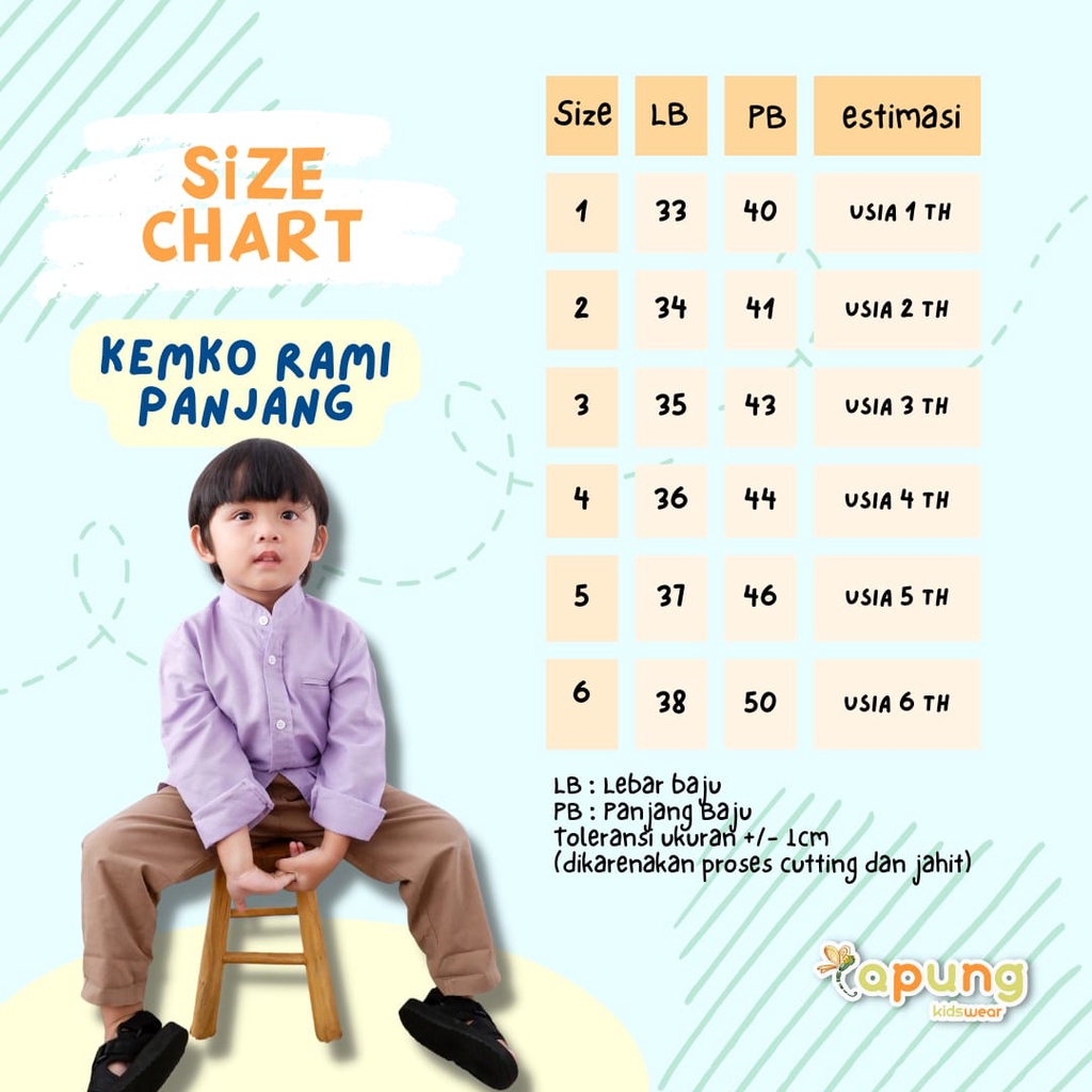 (capung kidswear) Kemeja Lengan Panjang Rami Anak Laki-Laki Usia 1-6 tahun