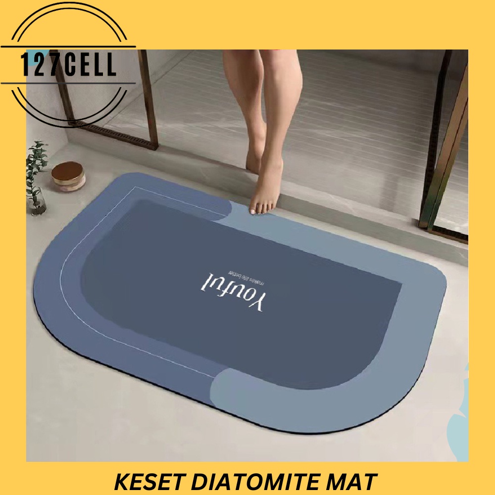 Keset Diatomite Keset Kaki Lantai Kamar Mandi Karakter Mat Kamar Mandi Soft Anti Slip Cepat Kering Bathroom Menyerap Air