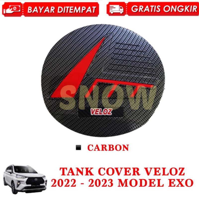 Tank Cover Veloz 2022 2023 Exo Hitam Chrome Carbon