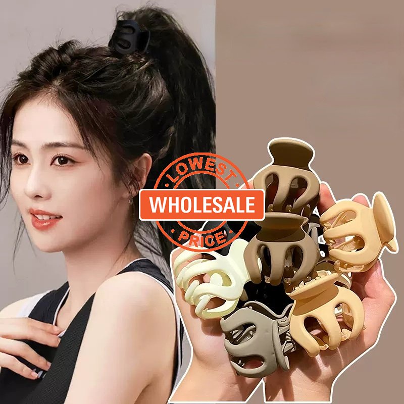 [Harga Grosir] Gadis Manis Aksesoris Rambut Hias Akrilik Mini Wanita Rambut Pin Vintage Tinggi Ponytail Grab Clip Warna Solid Ponytail Kepang Tetap Klip