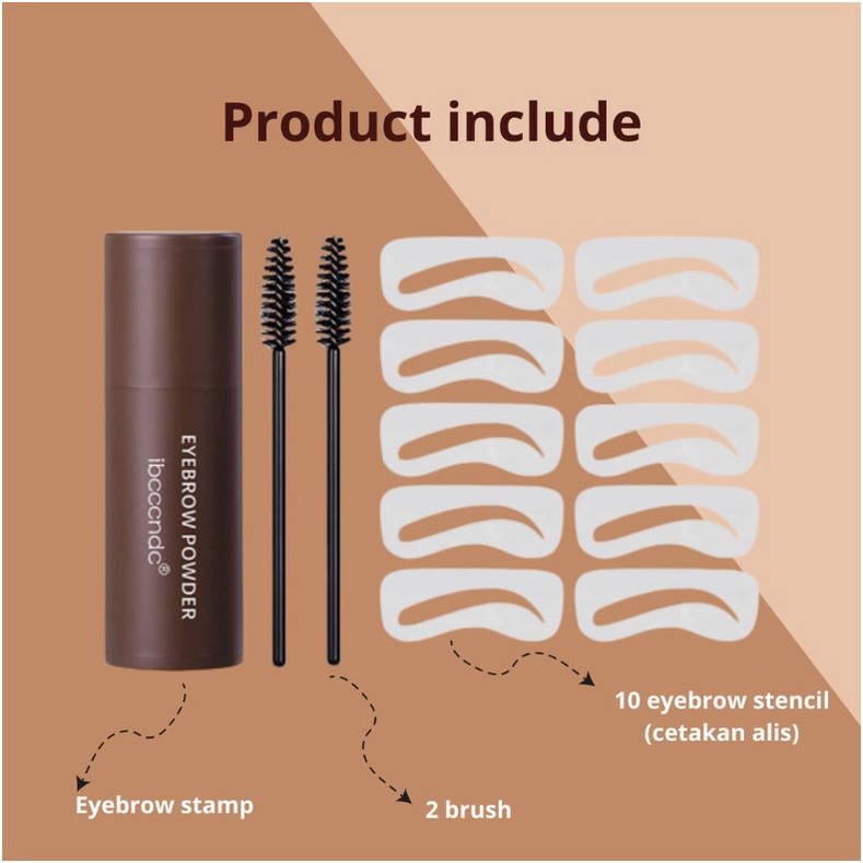 (NCS) DB Ibcccndc Eyebrow Powder Cetakan Alis Instan Bedak Alis Stamp Stempel Alis Waterproof dengan 10 Model Cetakan Alis Shaping Hairline Contouring