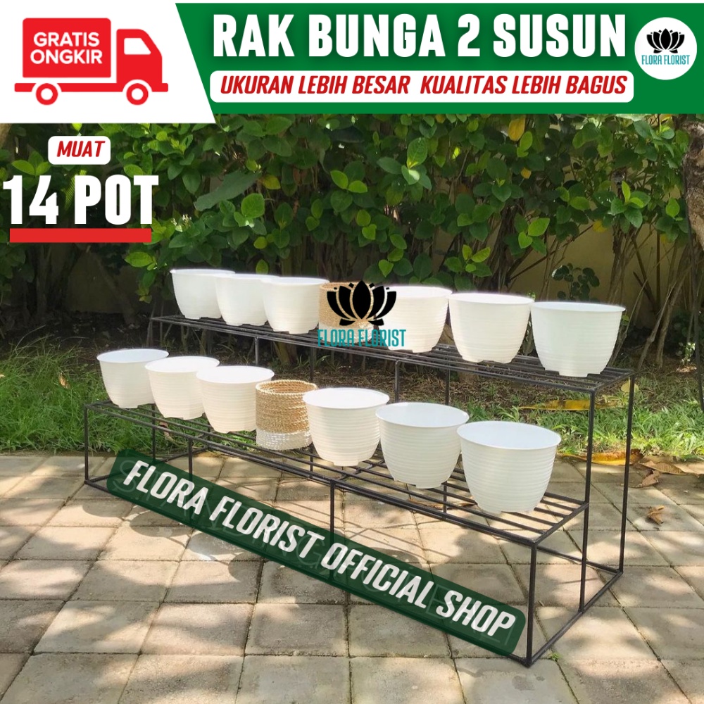 Rak bunga besi Tanaman Hias Hidup Susun Minimalis Model 6 SUSUN