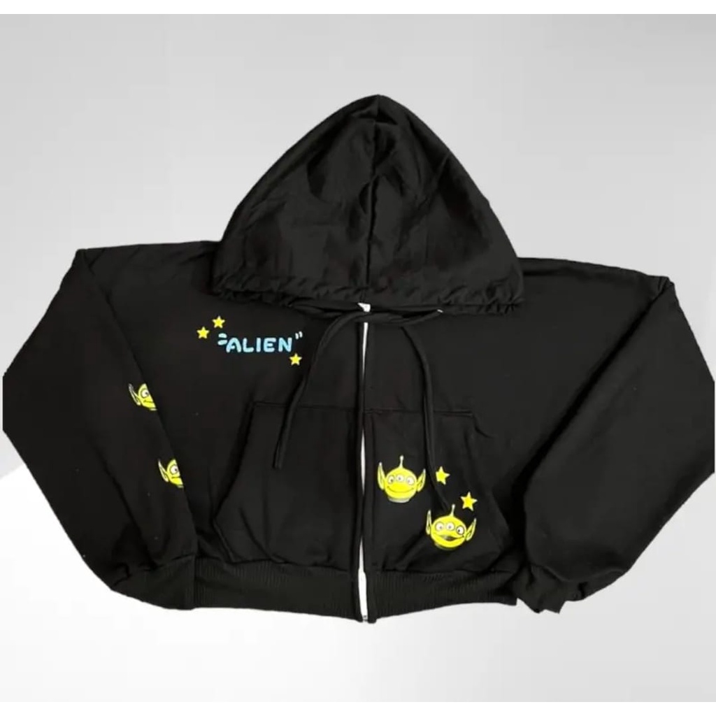 ALIEN CROOPE HOODIE JAKET WANITA - JAKET CROPE WANITA - HOODIE CROOPE