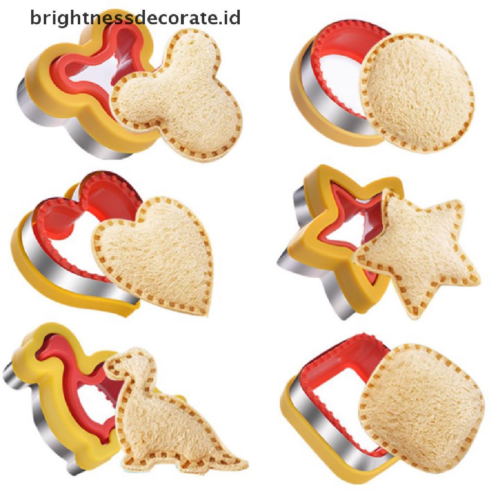 [Birth] Pemotong Buah Makanan Anak Kue Kering Sandwich Mold Maker Dengan Bentuk Cetakan Roti Sayur Set Alat Bento Dapur [ID]