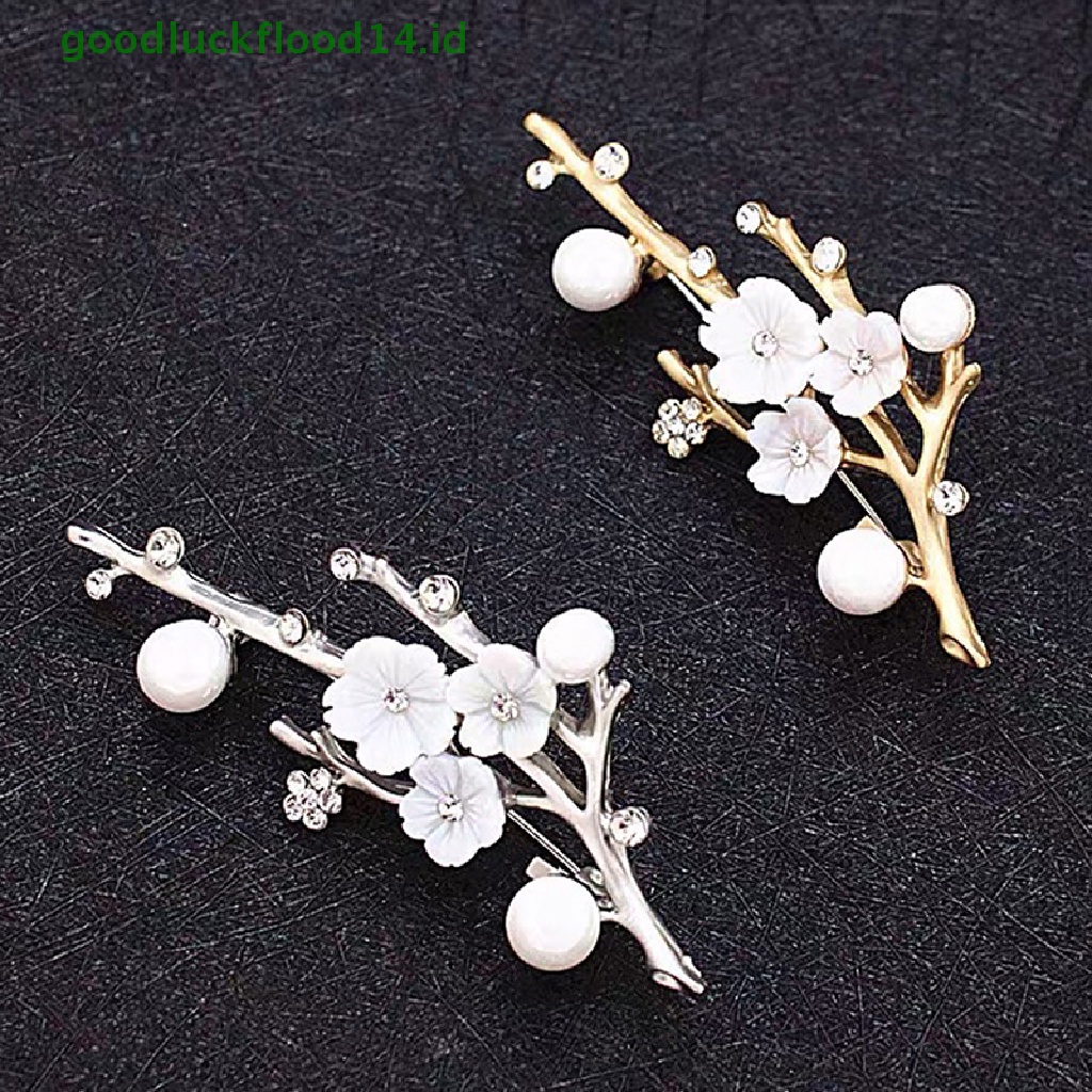 [GOOGFOUR] Shell Plum Blossom Bunga Bros Untuk Wanita Pernikahan Kantor Brooch Pins Decor [TOP]