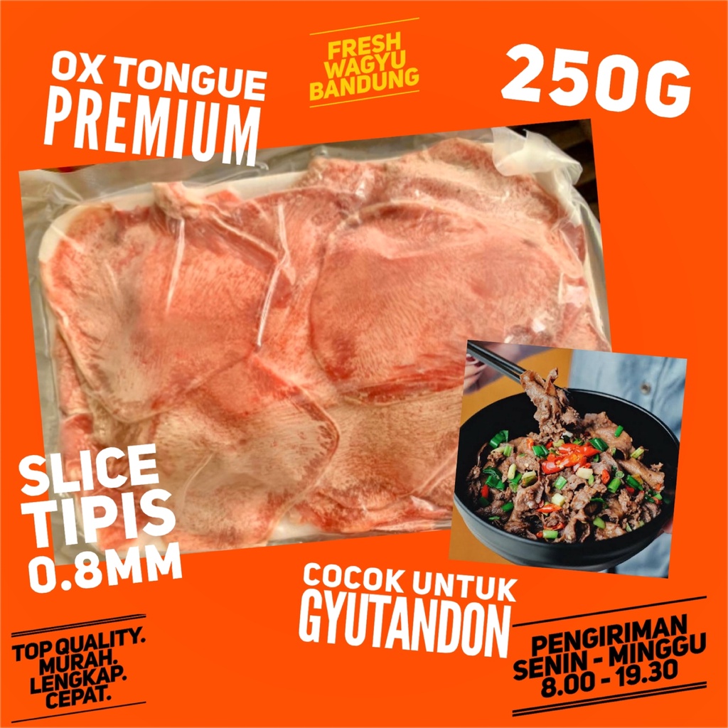 

OX TONGUE LIDAH SAPI SLICE TIPIS PREMIUM MENYA GYUTANDON IMPORT AUS HALAL