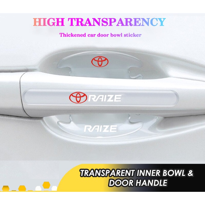 Toyota Raize Door Handle Protection Mobil Inner Door Bowl Transparan anti Gores Stiker GR Sport Pelindung Pintu Aksesoris anti Tabrak