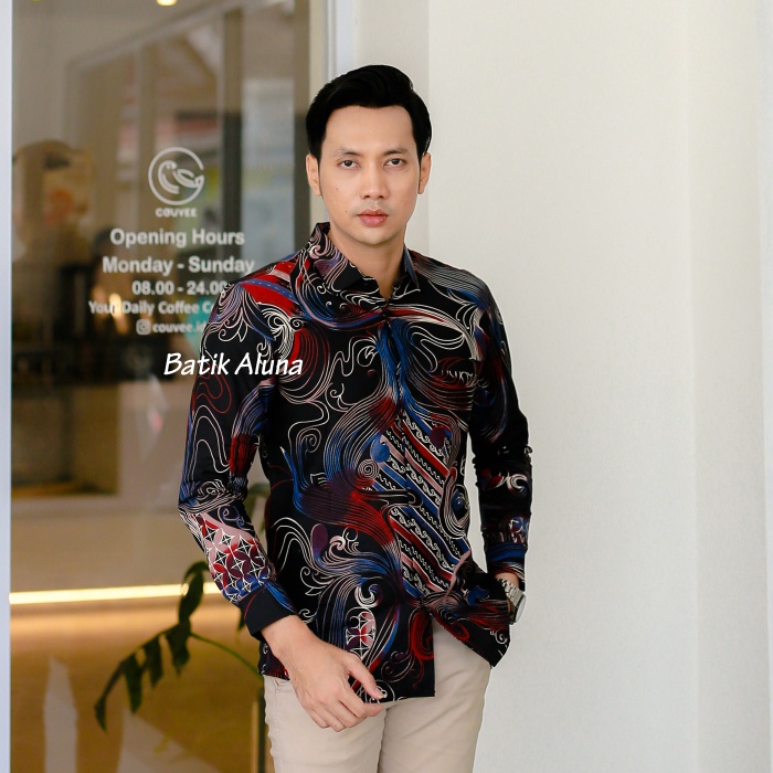 Baju Batik Pria Lengan Panjang Modern Slim Fit Premium Original Ful Furing Kemeja Batik Cowok Slimfit By Fashion Batik Aluna