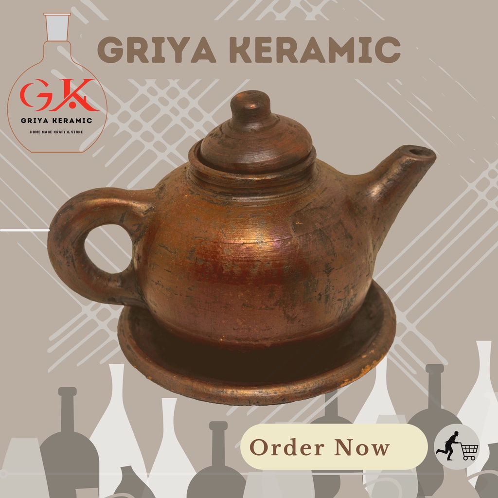 Poci atau teko | Halus anti jamur/ Gerabah Poci bahan tebal / membuat teh tubruk lebih enak  / Poci 